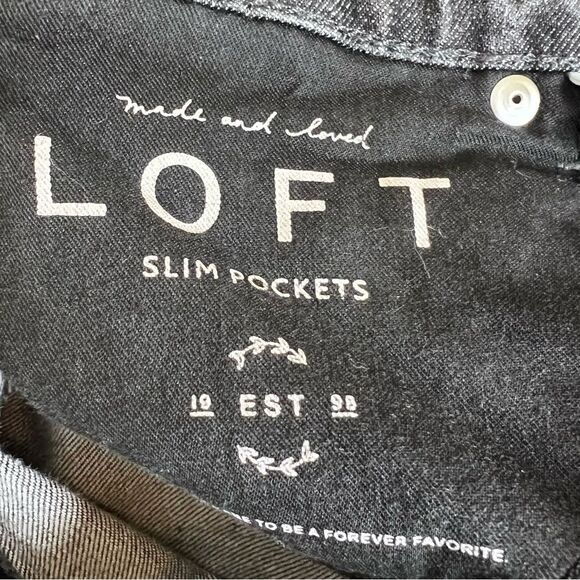 Loft High Rise Straight Crop Gray Black Wash Jeans - Picture 6 of 6